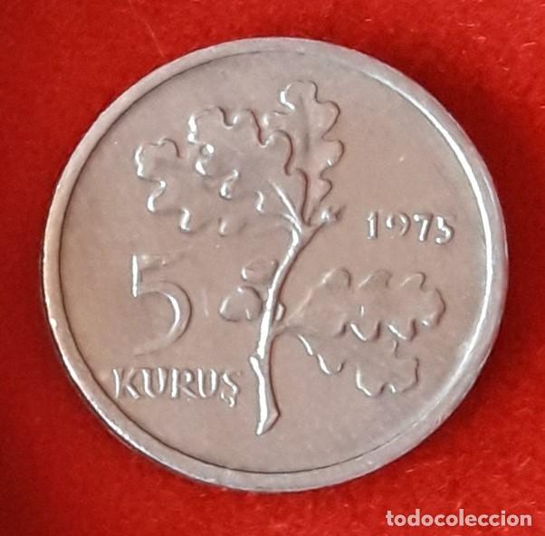 Monedas antiguas de Asia: MONEDA DE TURQU&Iacute;A 1975 - 5 KURUS - ALUMINIO