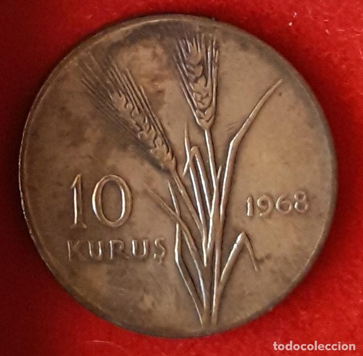 Monedas antiguas de Asia: MONEDA DE TURQU&Iacute;A 1968 - 10 KURUS - BRONCE