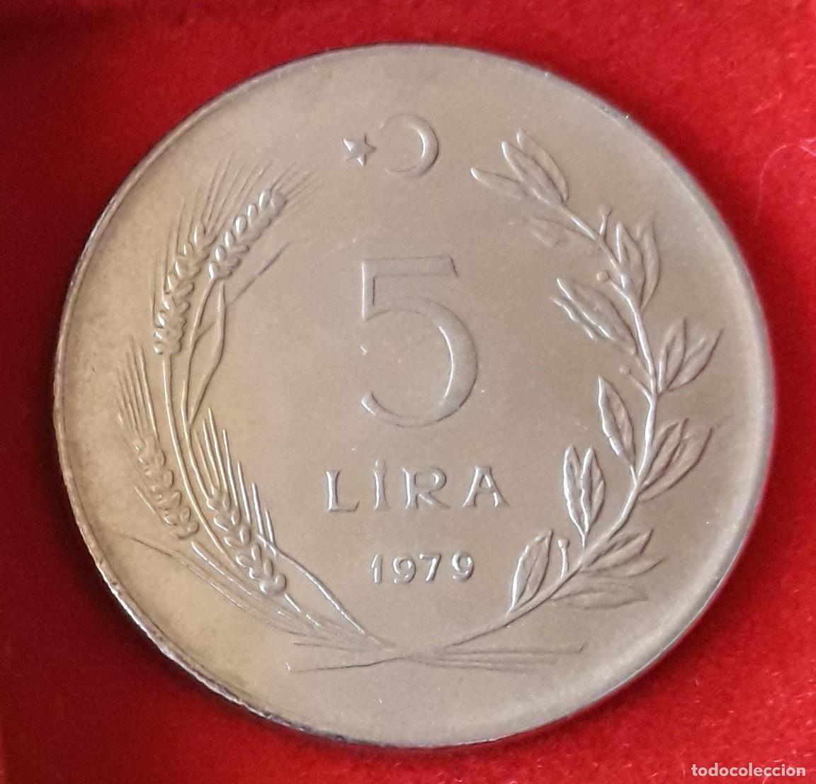 Monedas antiguas de Asia: MONEDA DE TURQU&Iacute;A 1979 - 5 LIRAS - ACERO