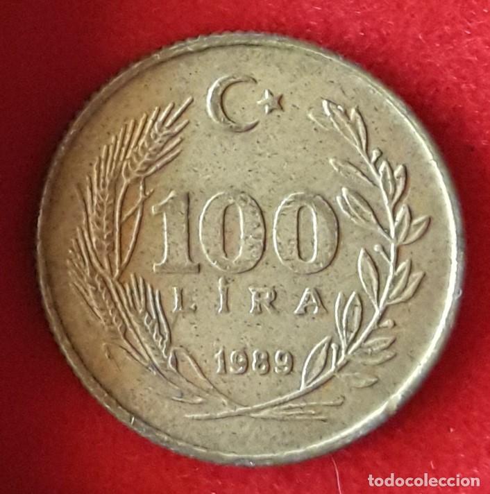 Monedas antiguas de Asia: MONEDA DE TURQU&Iacute;A 1989 - 100 LIRAS - LAT&Oacute;N