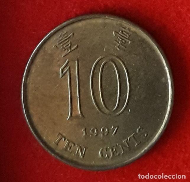 Monedas antiguas de Asia: MONEDA DE HONG-KONG 1997 - 10 CENTS - ACERO CHAPADO EN LAT&Oacute;N