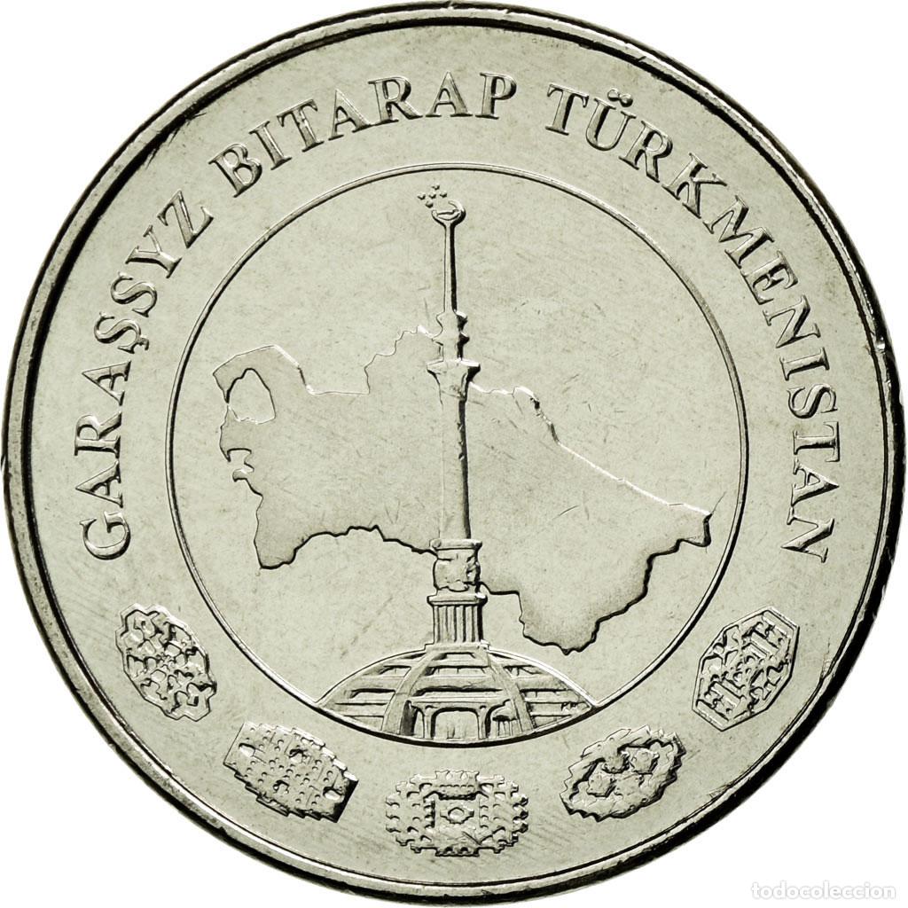 Monedas antiguas de Asia: [#588027] Moneda, Turkmenist&aacute;n, 5 Tenge, 2009, EBC, N&iacute;quel chapado en acero, KM:97