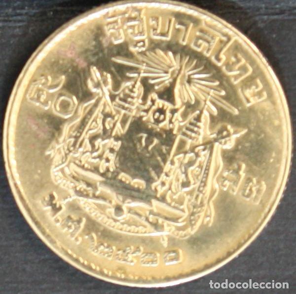 Monedas antiguas de Asia: Moneda de 50 Satang 1957 Rey Bhumibol Tailandia