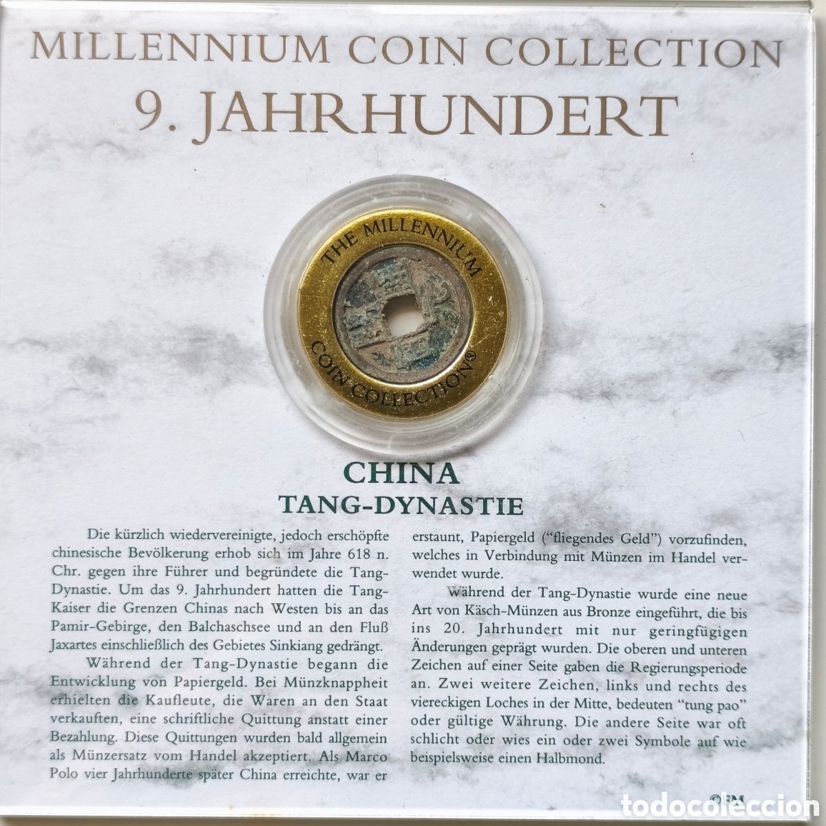 Monedas antiguas de Asia: China, Millenium coin Collection Dinastia Tang, 1 cash a&ntilde;o 621-907