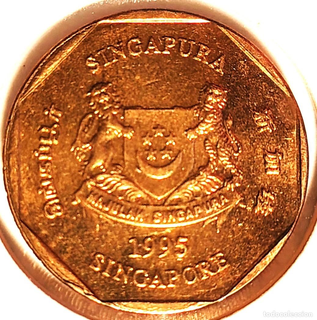 Monedas antiguas de Asia: SINGAPUR (1967-) - 1 DOLAR 1995 - REPUBLICA - A - 6,30 GR. BRONCE DE ALUMINIO - DIAMETRO 22,40 mm