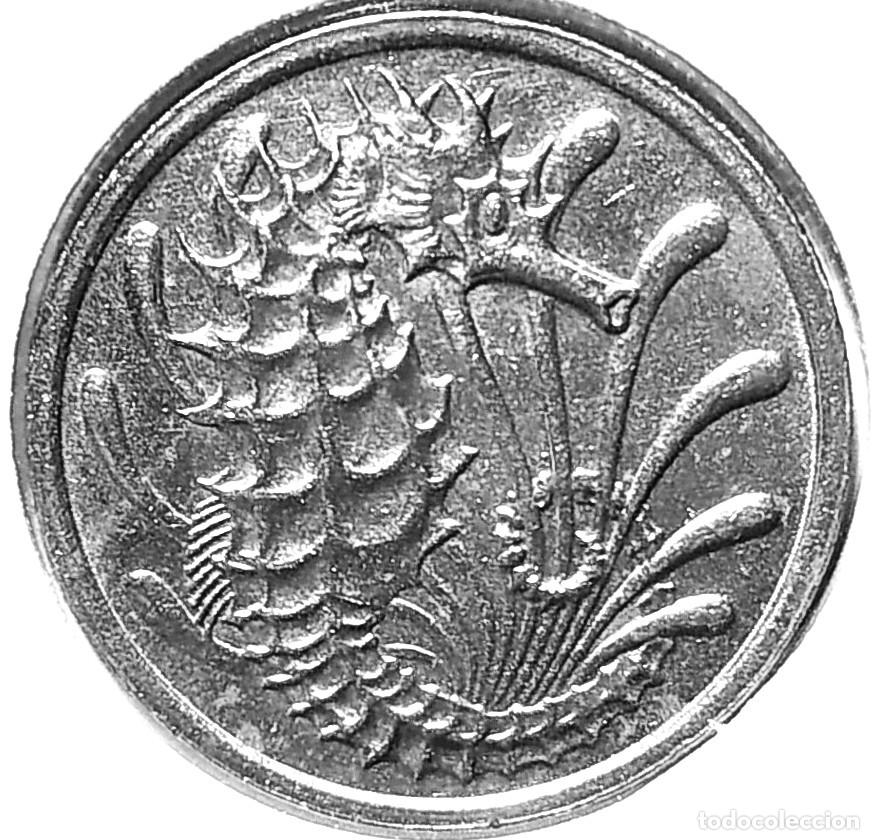 Monedas antiguas de Asia: SINGAPUR (1967-) - 10 CENTAVOS 1976 - REPUBLICA - A - 2,83 GR. COBRE-NICKEL - DIAMETRO 19,41 mm