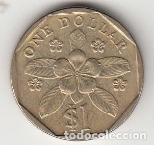 Monedas antiguas de Asia: SINGAPUR - 1 DOLAR DE 1995