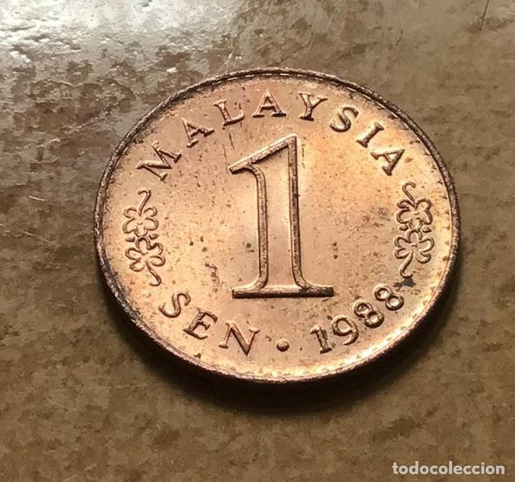 Monedas antiguas de Asia: 1 sen de Malasia. A&ntilde;o 1988