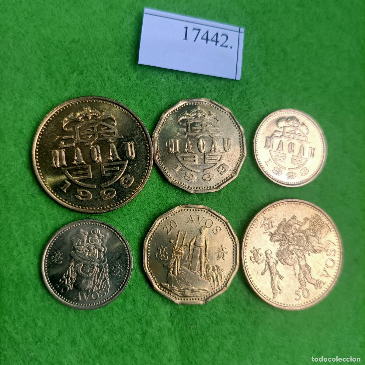 Monedas antiguas de Asia: MACAO LOTE DE 3 MONEDAS , 10 20 Y 50 AVOS , Macau, 17442