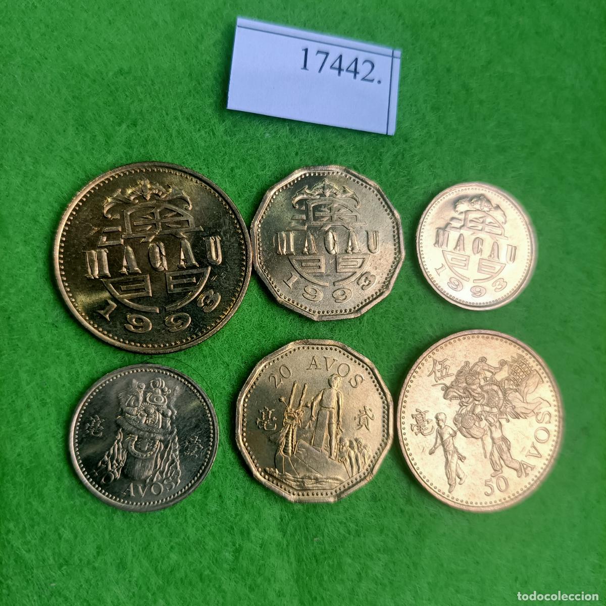 Monedas antiguas de Asia: MACAO LOTE DE 3 MONEDAS , 10 20 Y 50 AVOS , Macau, 17442 2