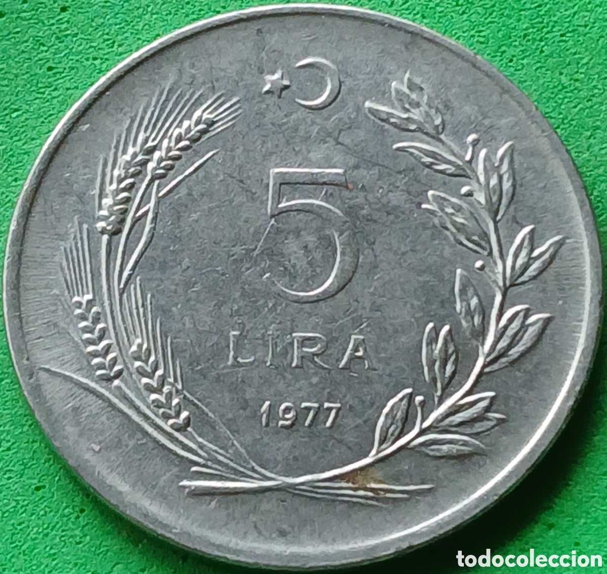 Monedas antiguas de Asia: Turqu&iacute;a 5 liras 1977 km#905
