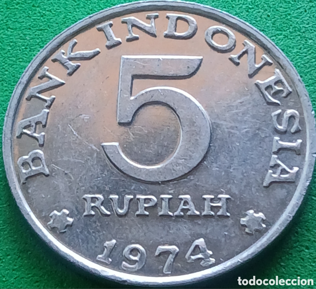 Monedas antiguas de Asia: Indonesia 5 rupias 1974 km#37 FAO
