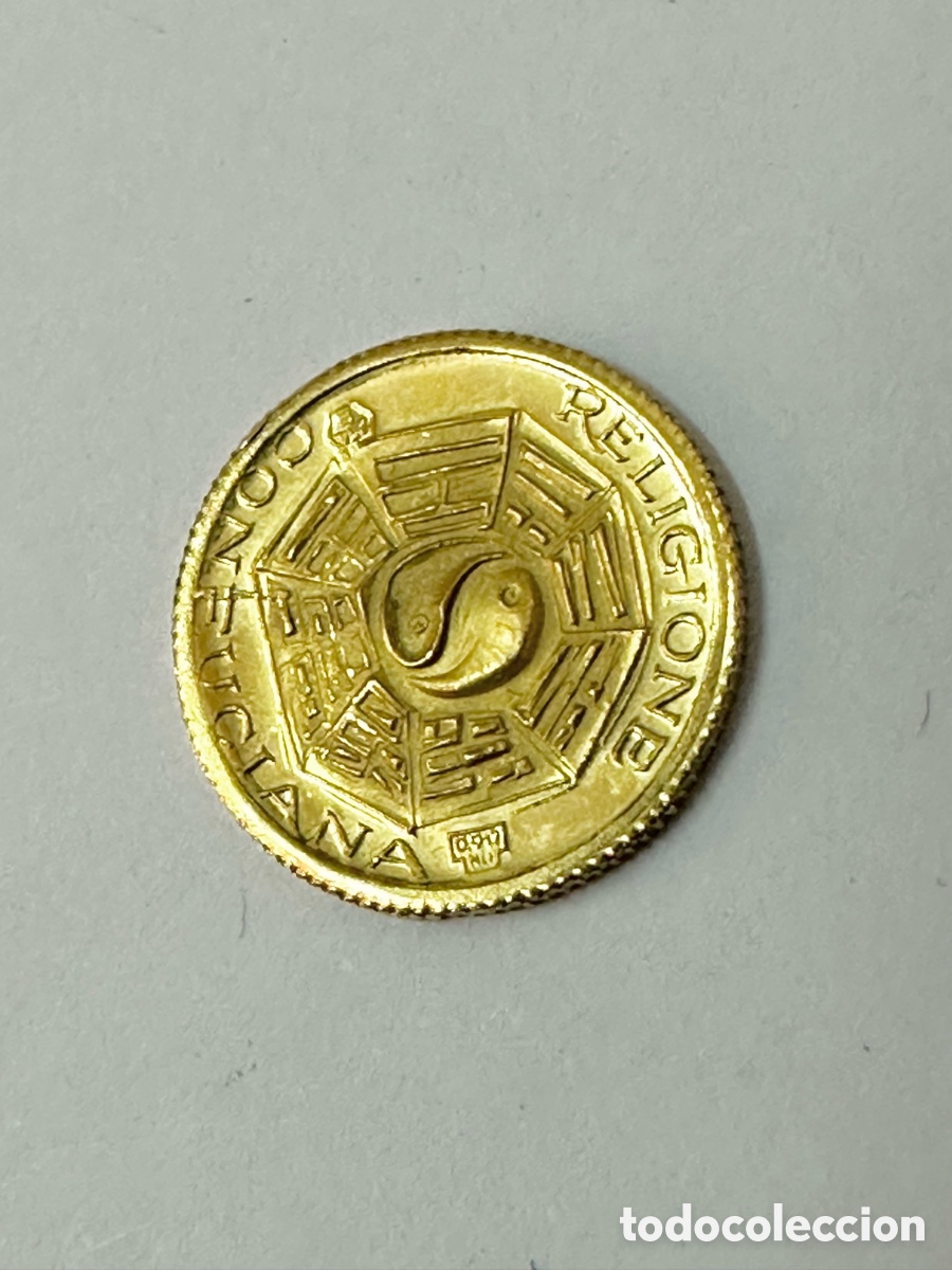 Monnaies anciennes d'Asie: oro de 22K 0,917 - Moneda de oro macizo aut&eacute;ntica antigua de Las Grandes Religiones, Confucianismo