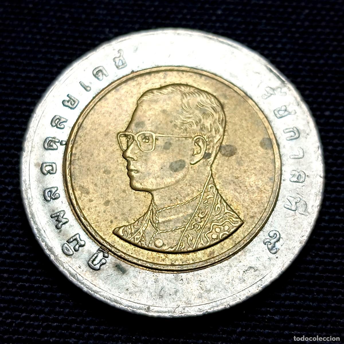 Monedas antiguas de Asia: ⚜️ BBE2 5. Tailandia. 10 baht 2002