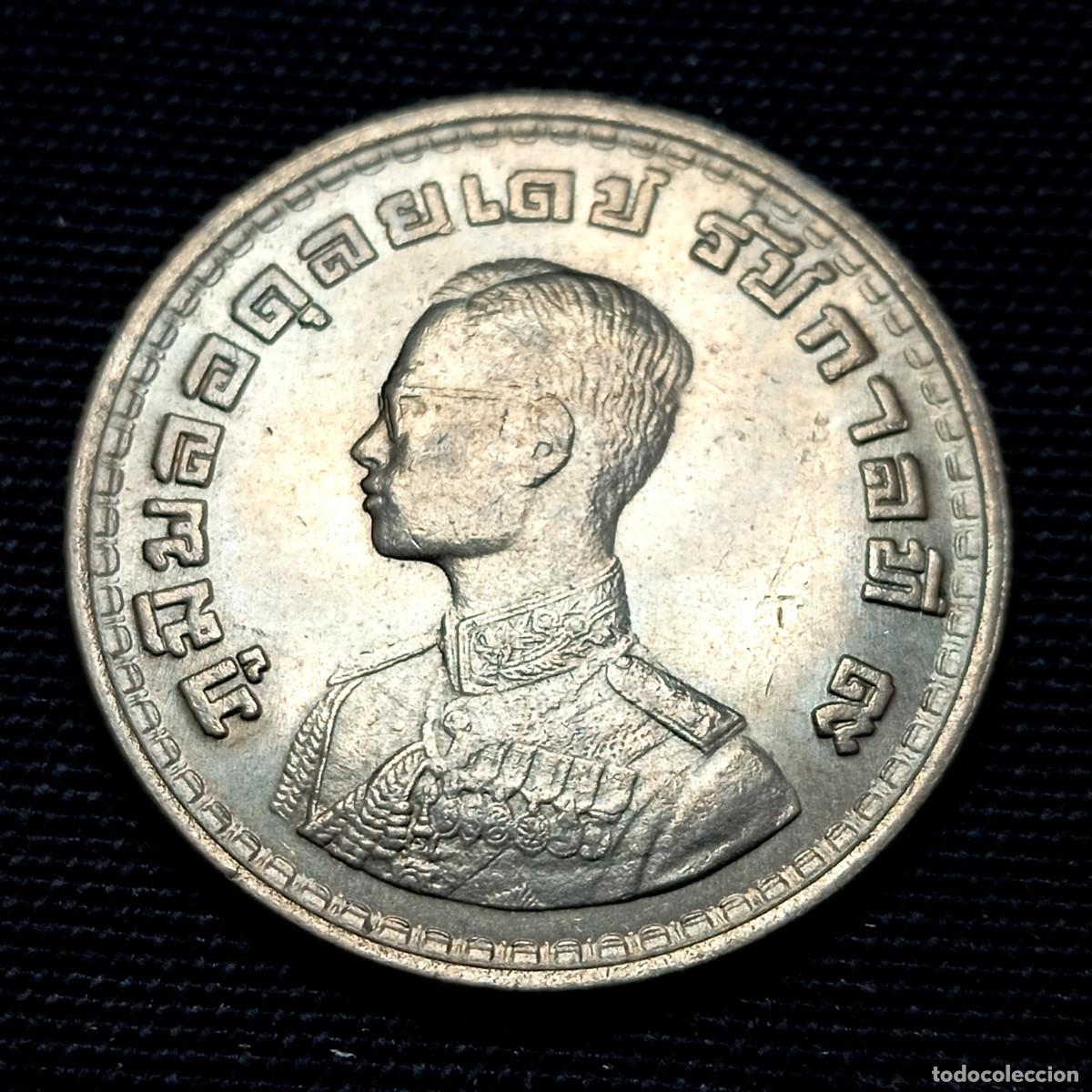 Monedas antiguas de Asia: ⚜️ BBE2 9. Tailandia. 1 baht 1962