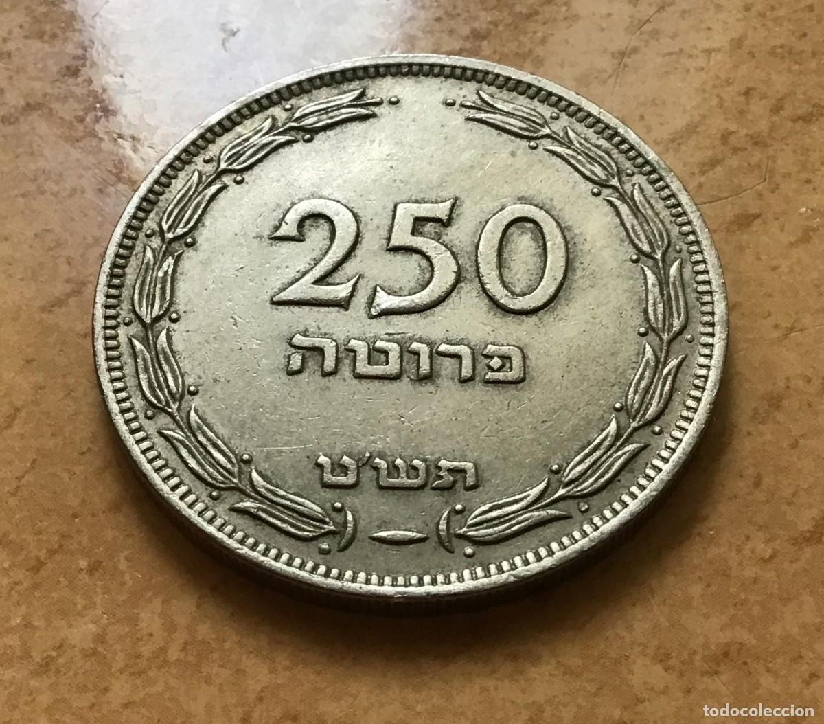 Monedas antiguas de Asia: 250 pruta de Israel. A&ntilde;o 1949