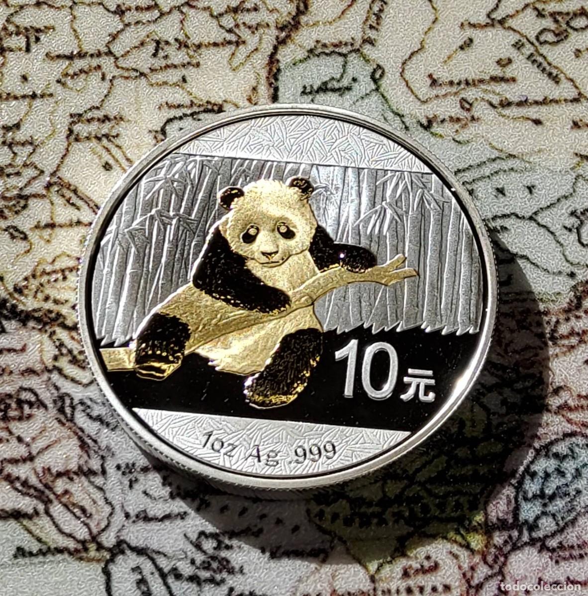 Monedas antiguas de Asia: 10 YUAN de PLATA y ORO del a&ntilde;o 2014.PANDA DE PLATA PURA DE LEY 9999.PROOF