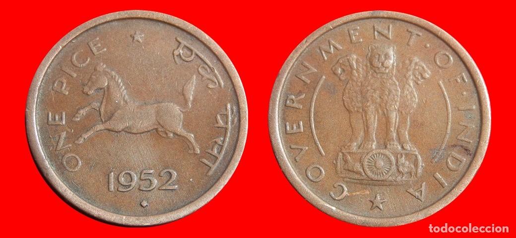 Monedas antiguas de Asia: 1 PICE 1952 INDIA-144733