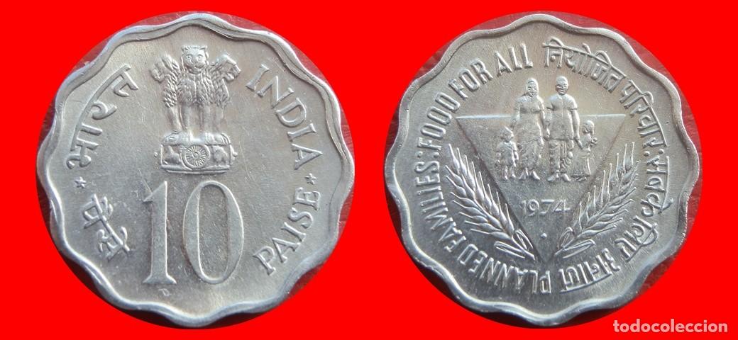 Monedas antiguas de Asia: 10 PAISE 1974 INDIA-144738