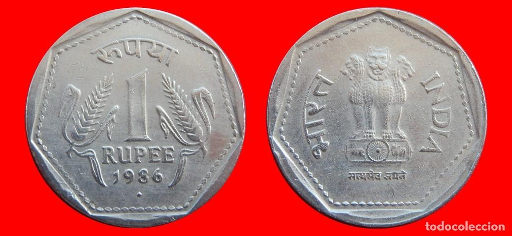 Monedas antiguas de Asia: 1 RUPIA 1986 INDIA-144747