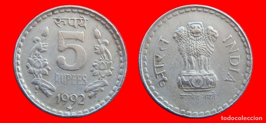 Monedas antiguas de Asia: 5 RUPIAS 1992 INDIA-144764