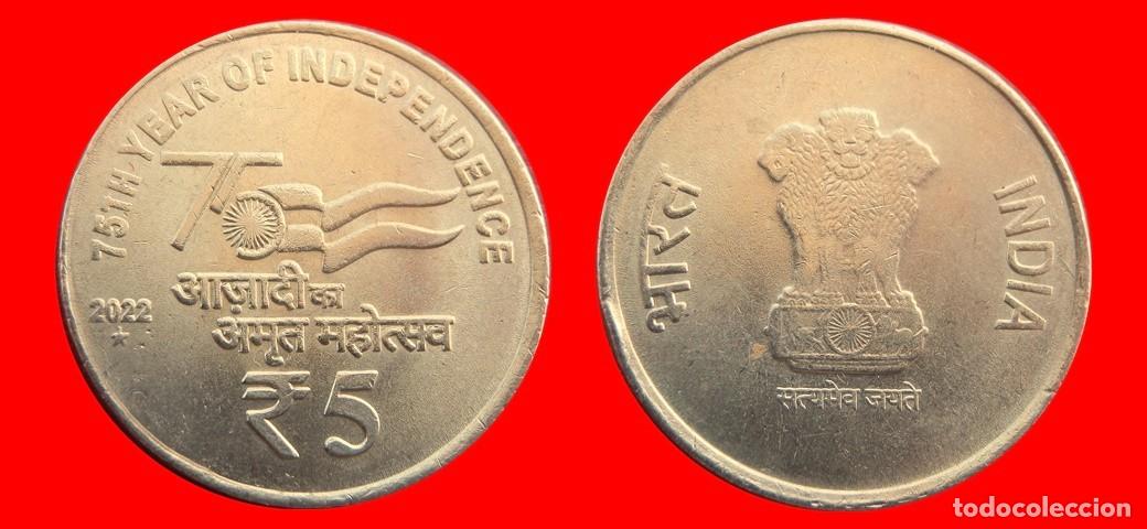 Monedas antiguas de Asia: 5 RUPIAS 2022 INDIA-144774