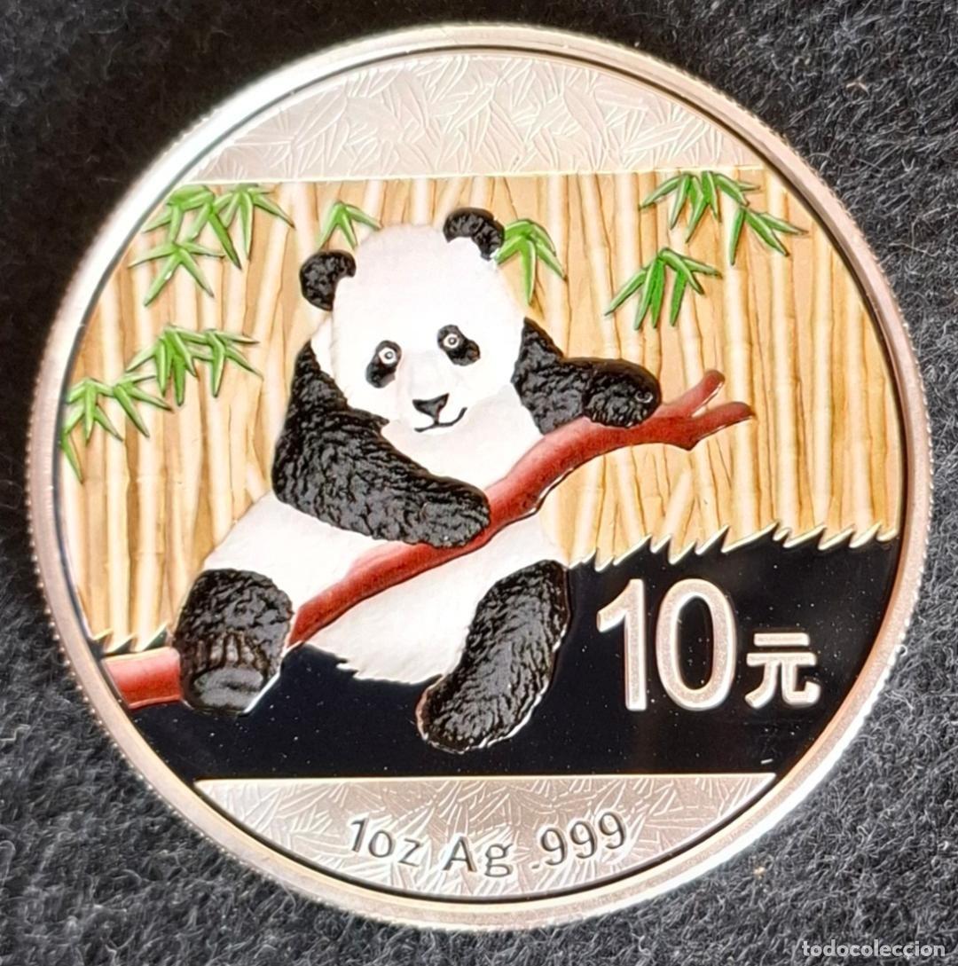 Monedas antiguas de Asia: (MO-260508)MONEDA DE PLATA COLOREADA 1 ONZA 999 CHINA 2014 OSO PANDA