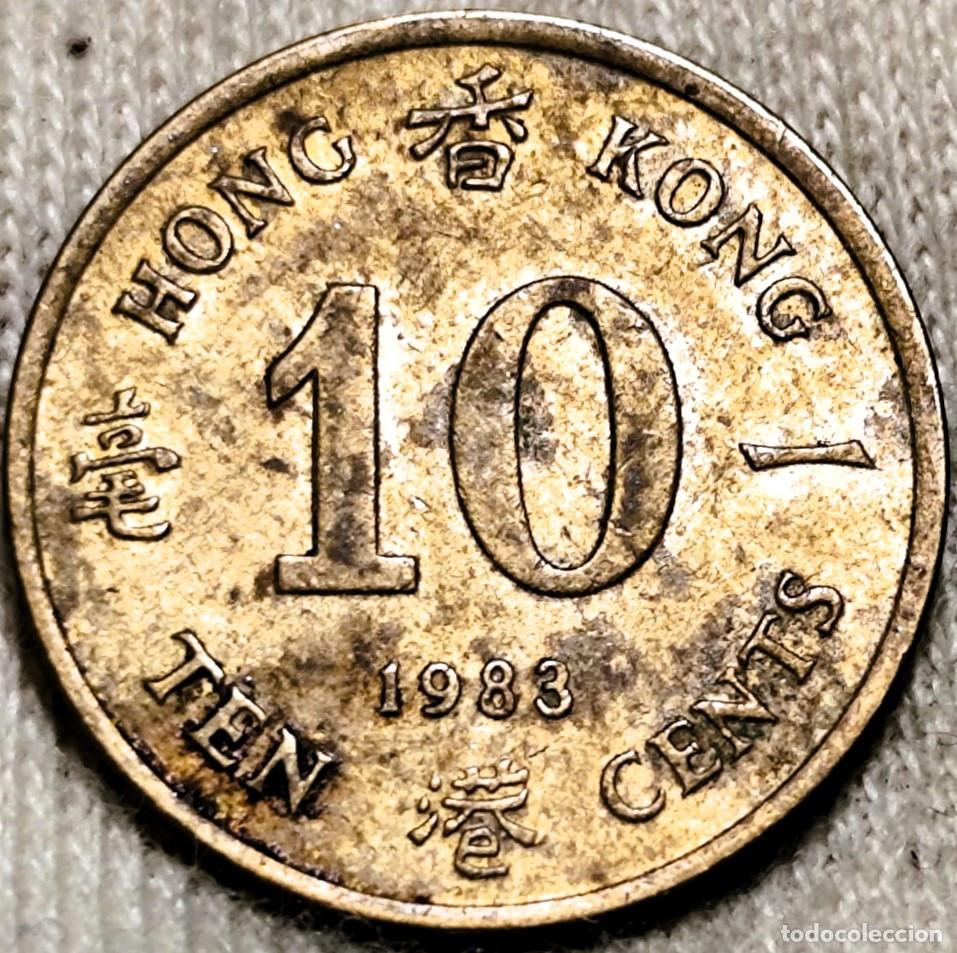 Moedas antigas da &Aacute;sia: Hong Kong 10 centavos 1983 Sin Circular Lote 2152
