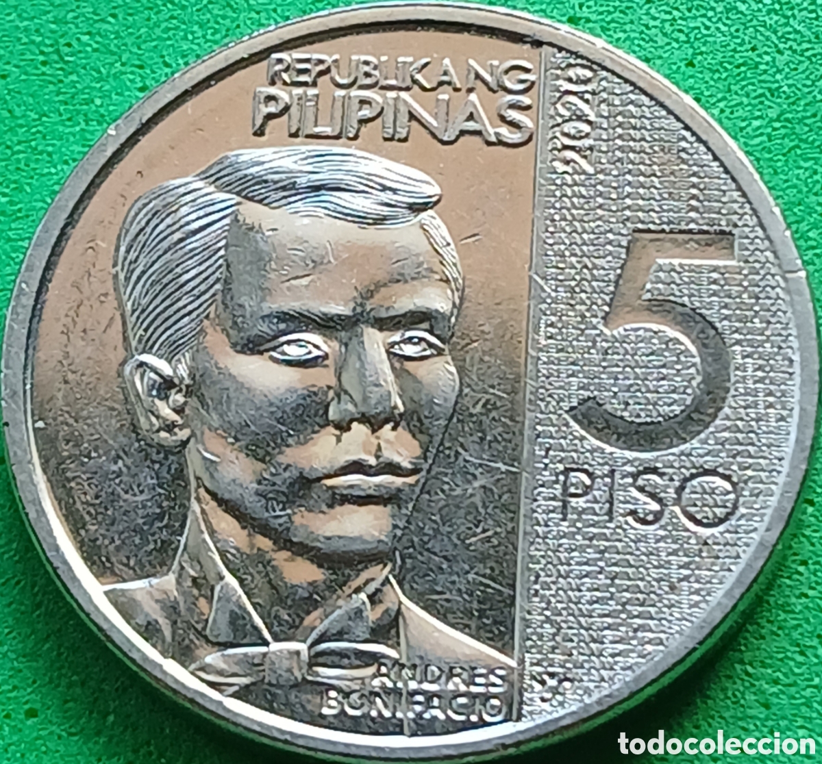 Monedas antiguas de Asia: Filipinas 5 pesos 2020 km#302 poco com&uacute;n