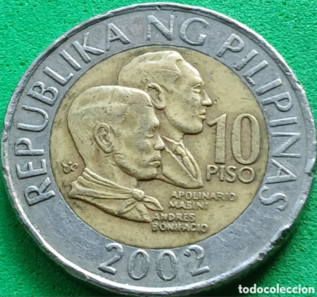 Monedas antiguas de Asia: Filipinas 10 pesos 2002 km#278