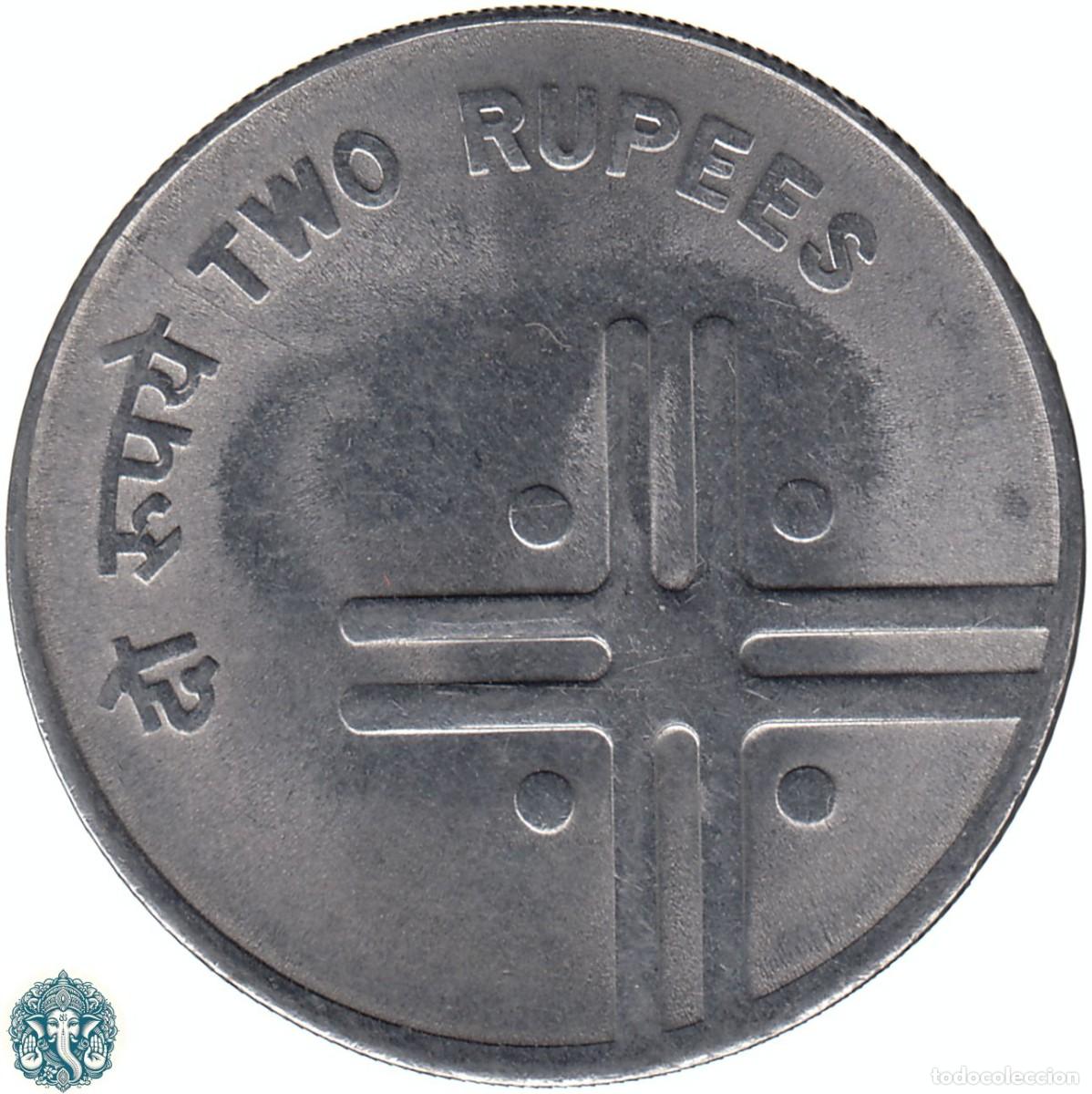 Monedas antiguas de Asia: INDIA 2 Rupias 2006 Ceca ● Noida Unidad en la diversidad KM#326 Alineaci&oacute;n &uarr;&uarr;