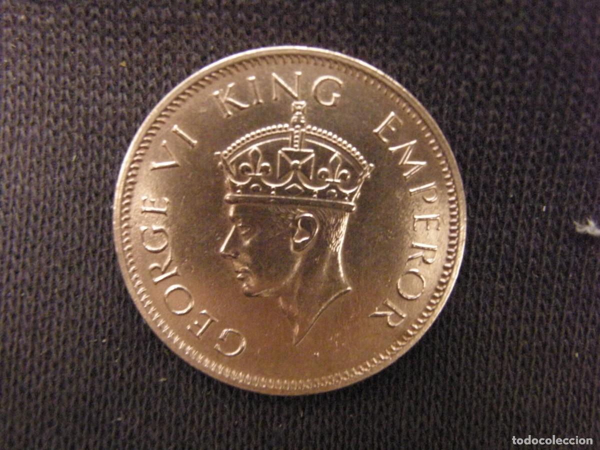 Monedas antiguas de Asia: India Brit&aacute;nica &ndash; 1/4 Anna 1940, George VI King Imperator, bronce