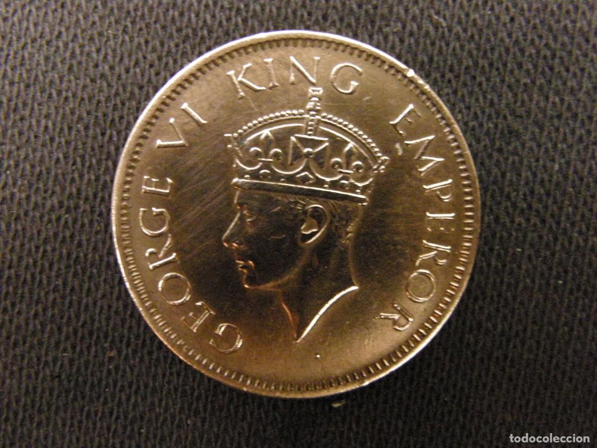 Monedas antiguas de Asia: India Brit&aacute;nica &ndash; 1/4 Anna 1940, George VI King Imperator, bronce