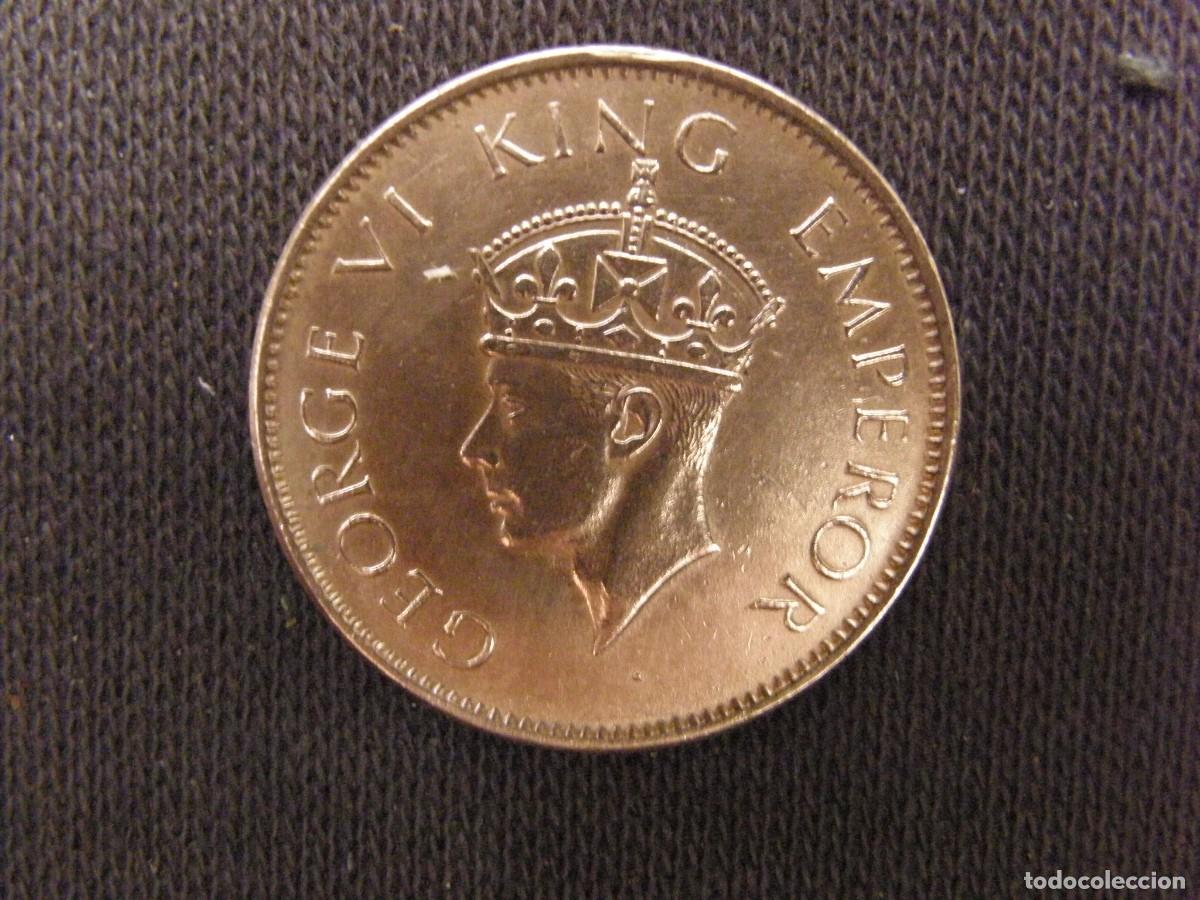 Monedas antiguas de Asia: India Brit&aacute;nica &ndash; 1/4 Anna 1940, George VI King Imperator, bronce