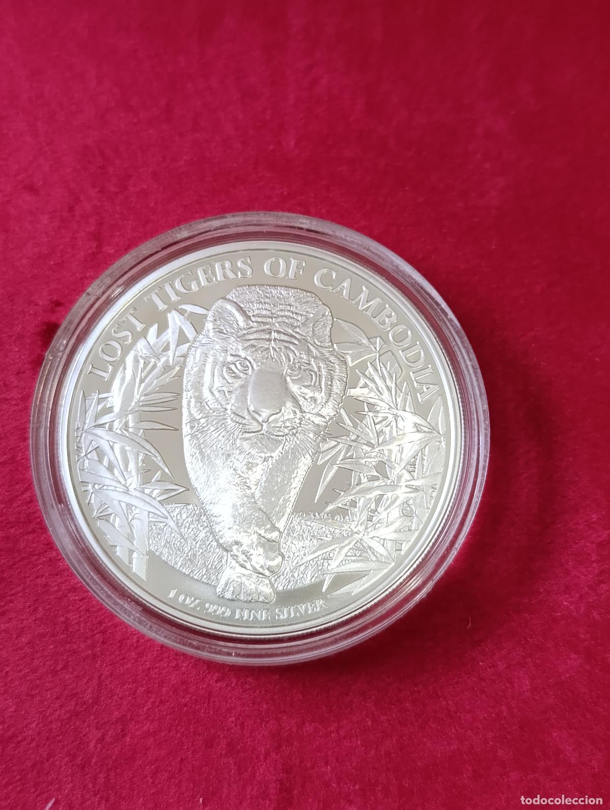 Old Coins of Asia: 2026 &ndash; Camboya &ndash; Lost Tigers of Cambodia &ndash; 1 oz plata &ndash; .999 fino &ndash; BU