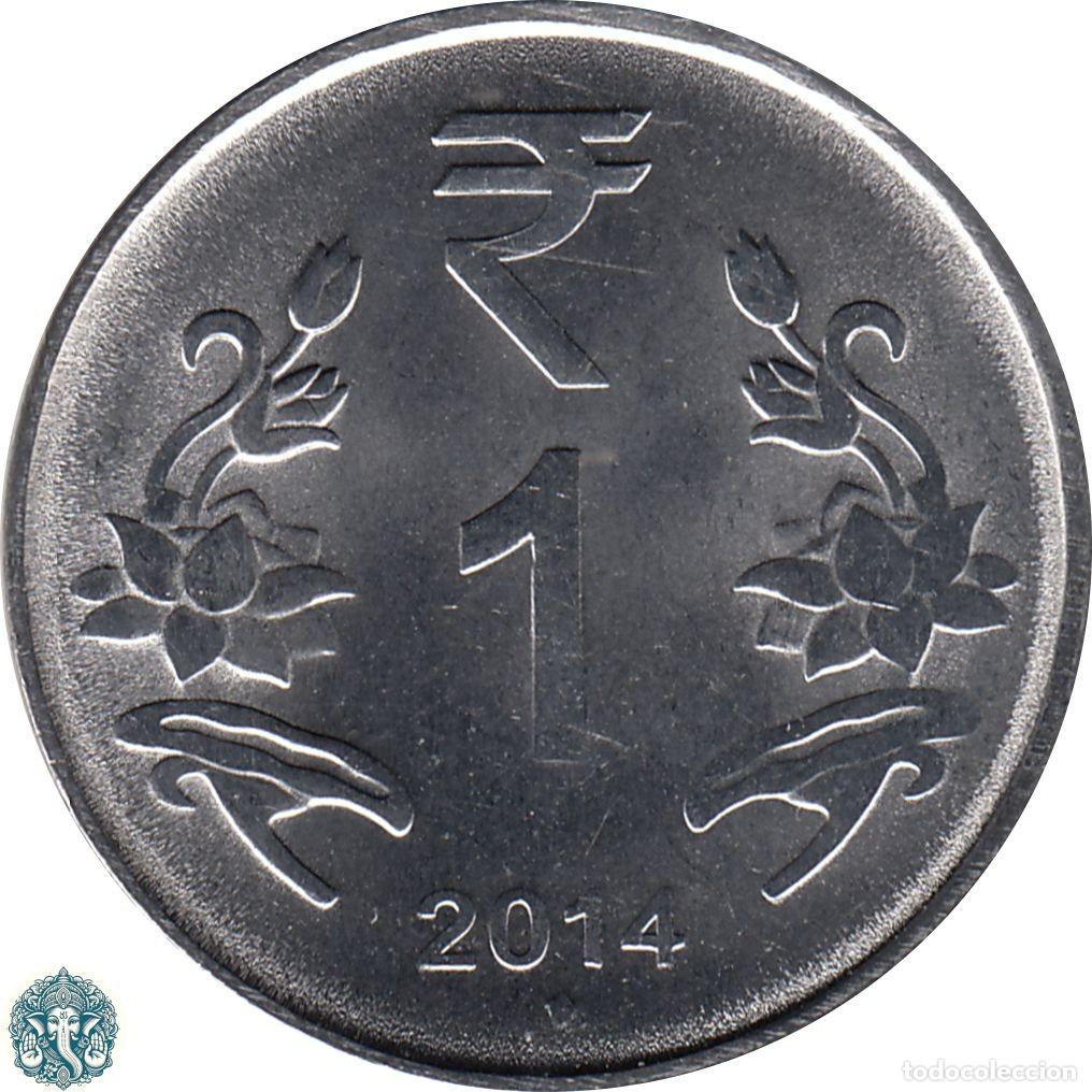 Monedas antiguas de Asia: INDIA 1 Rupia 2014 Ceca Bombay &diams; KM#394