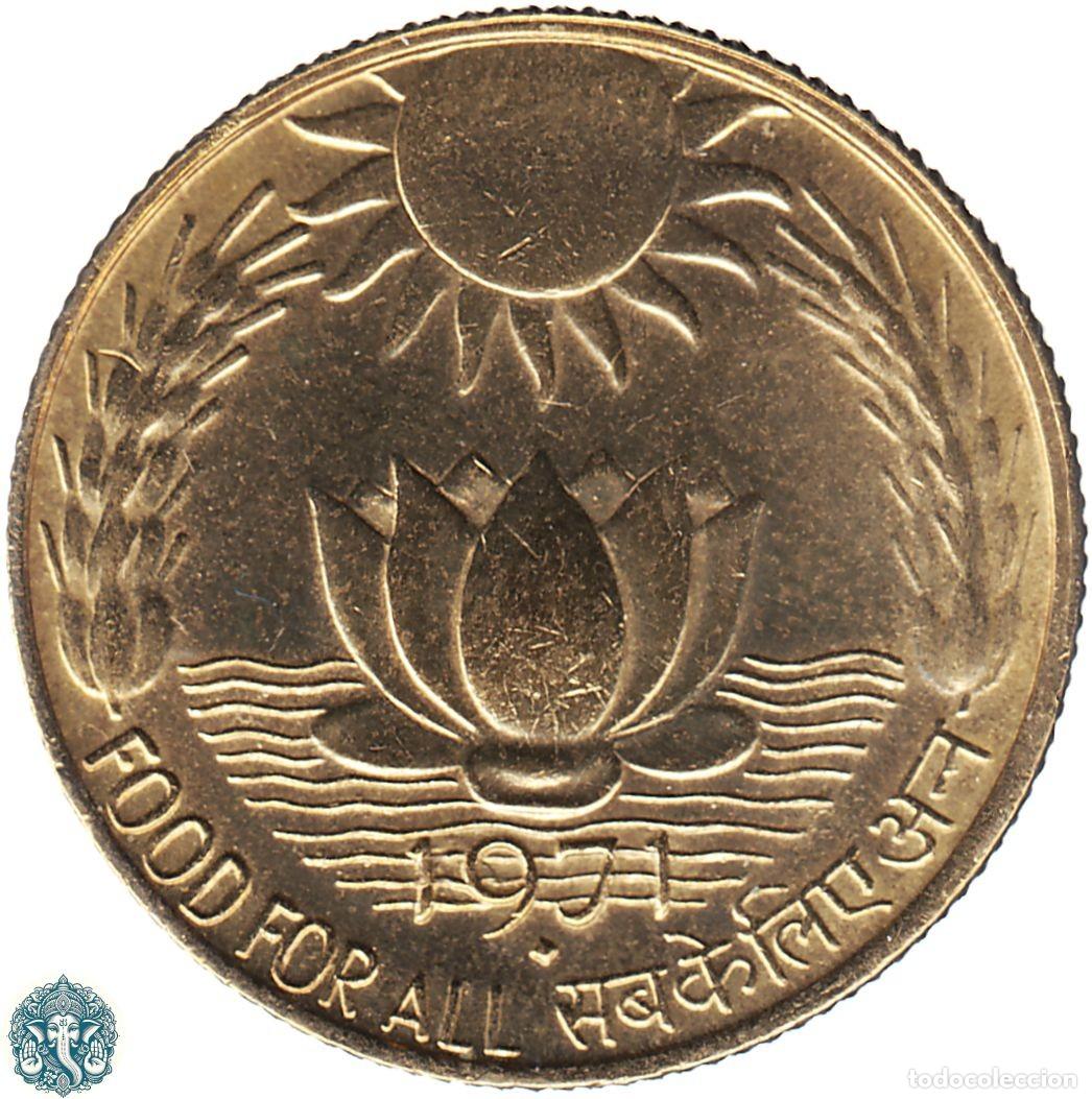 Monedas antiguas de Asia: INDIA 20 Paise 1971 Ceca &diams; Bomabay Programa Mundial de Alimentos - FAO KM#52