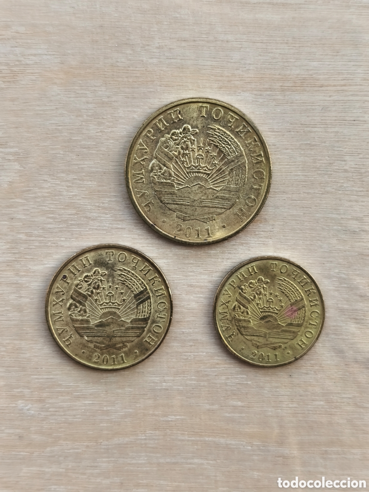 Monedas antiguas de Asia: Lote 3 monedas Tayikist&aacute;n 2011