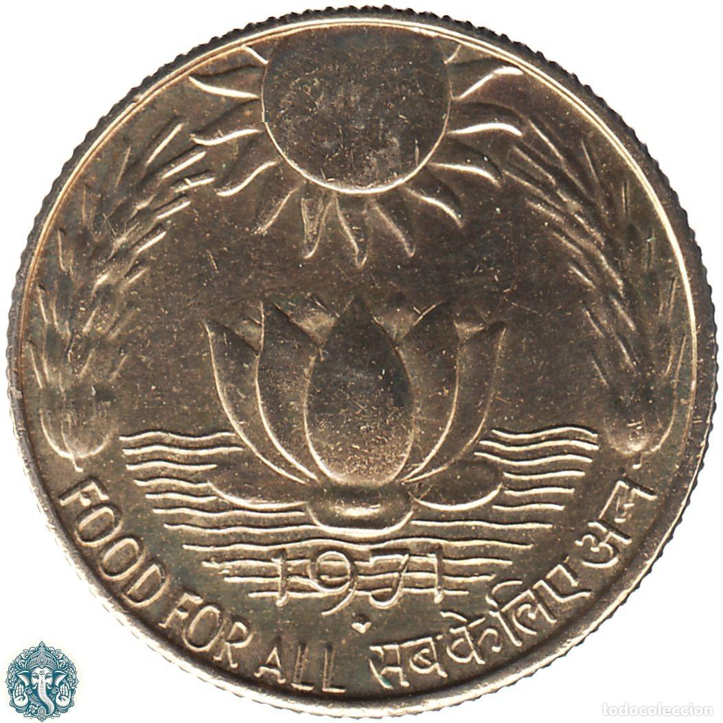 Monedas antiguas de Asia: INDIA 20 Paise 1971 Ceca &diams; Bomabay Programa Mundial de Alimentos - FAO KM#52