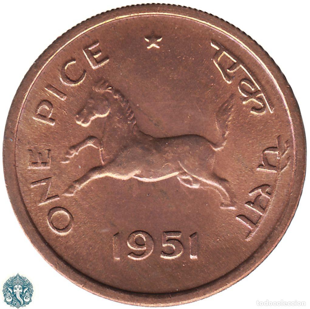Monedas antiguas de Asia: INDIA 1 Pice 1951 KM#1.3
