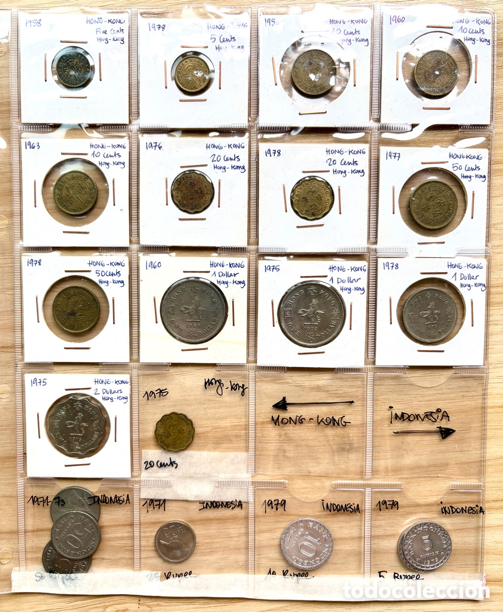 Monedas antiguas de Asia: Lote 21 Monedas Antiguas de Asia (Hong Kong e Indonesia, 1958&ndash;1979)