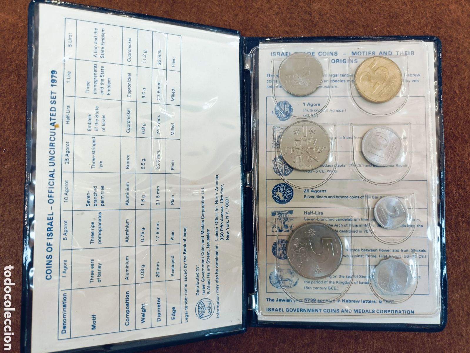 Monedas antiguas de Asia: CARTERA 7 VALORES . ISRAEL . A&Ntilde;O 1979