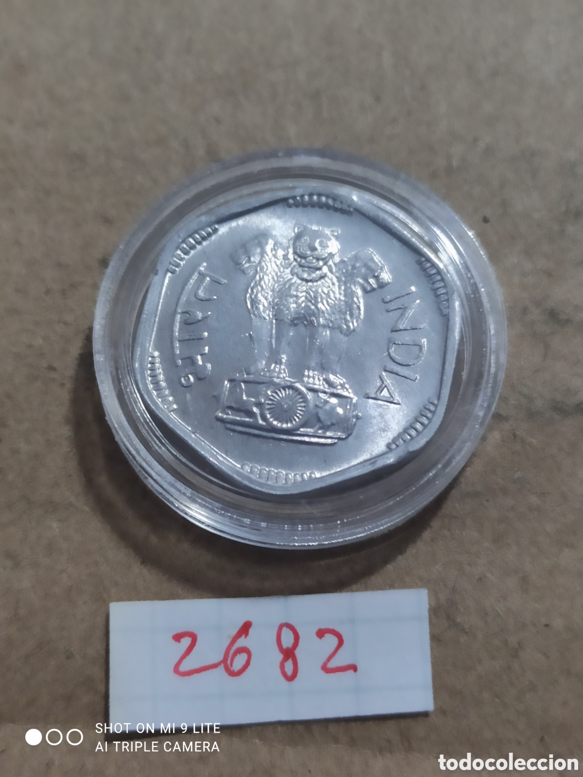 Monedas antiguas de Asia: 3 paisa hind&uacute; a&ntilde;o 1968