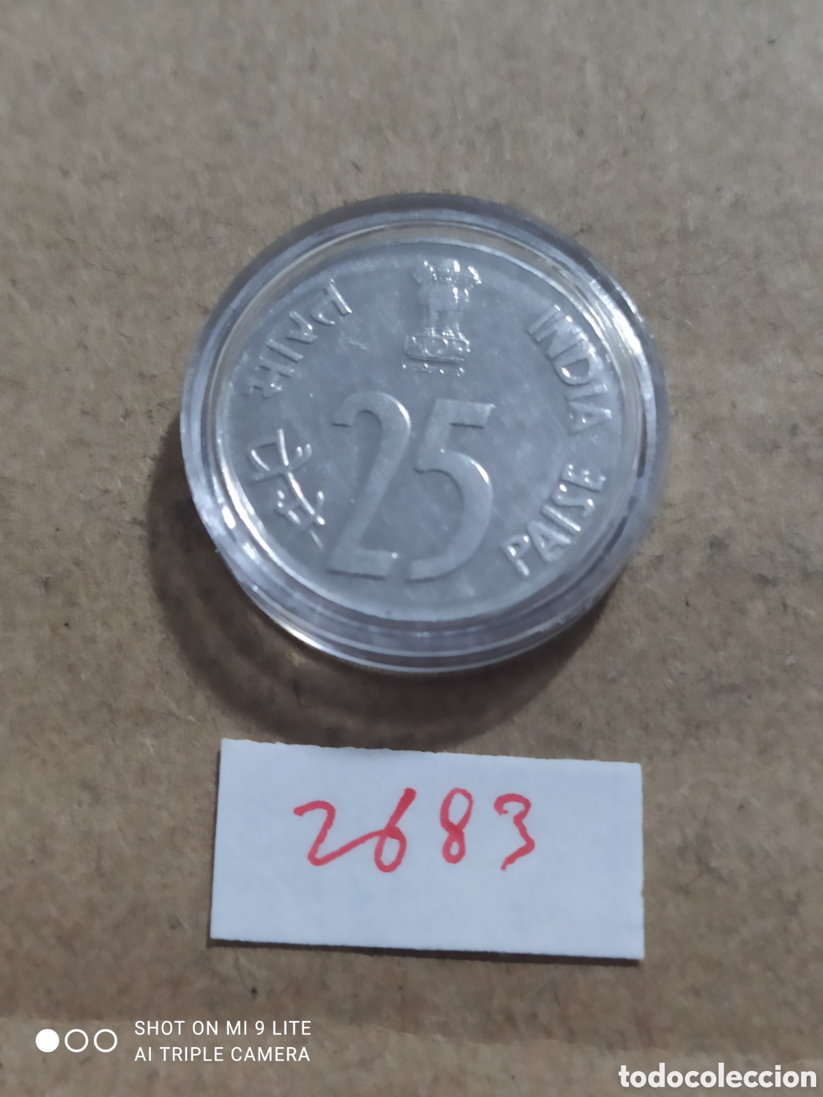 Monedas antiguas de Asia: 25 paisa de la india a&ntilde;o 1969
