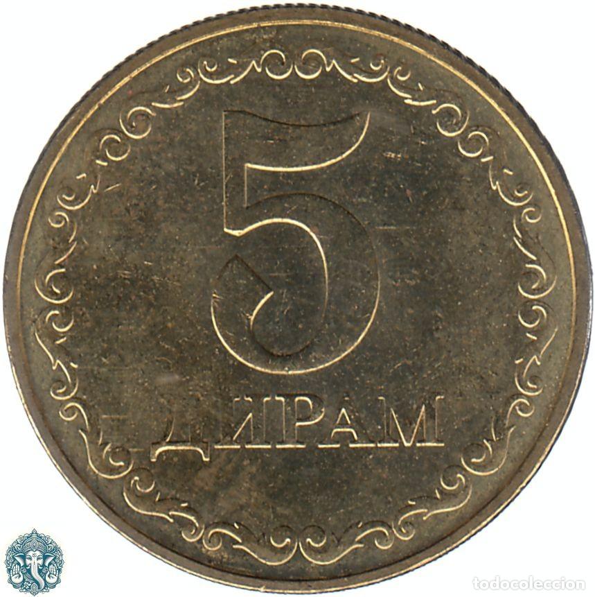 Monedas antiguas de Asia: TAYIKIST&Aacute;N 5 Diram 2019 KM#52