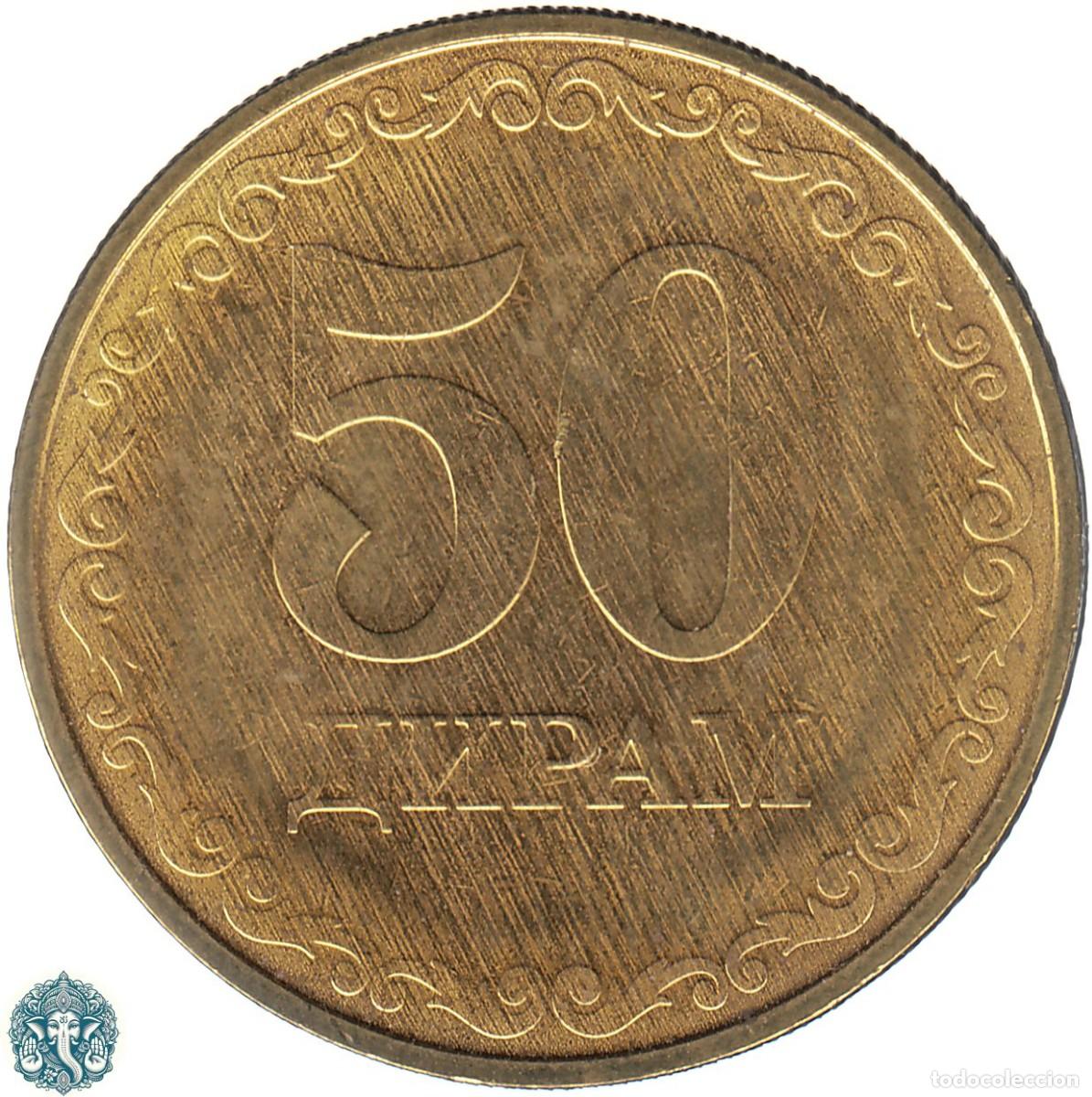 Monedas antiguas de Asia: TAYIKIST&Aacute;N 50 Diram 2019 KM#55