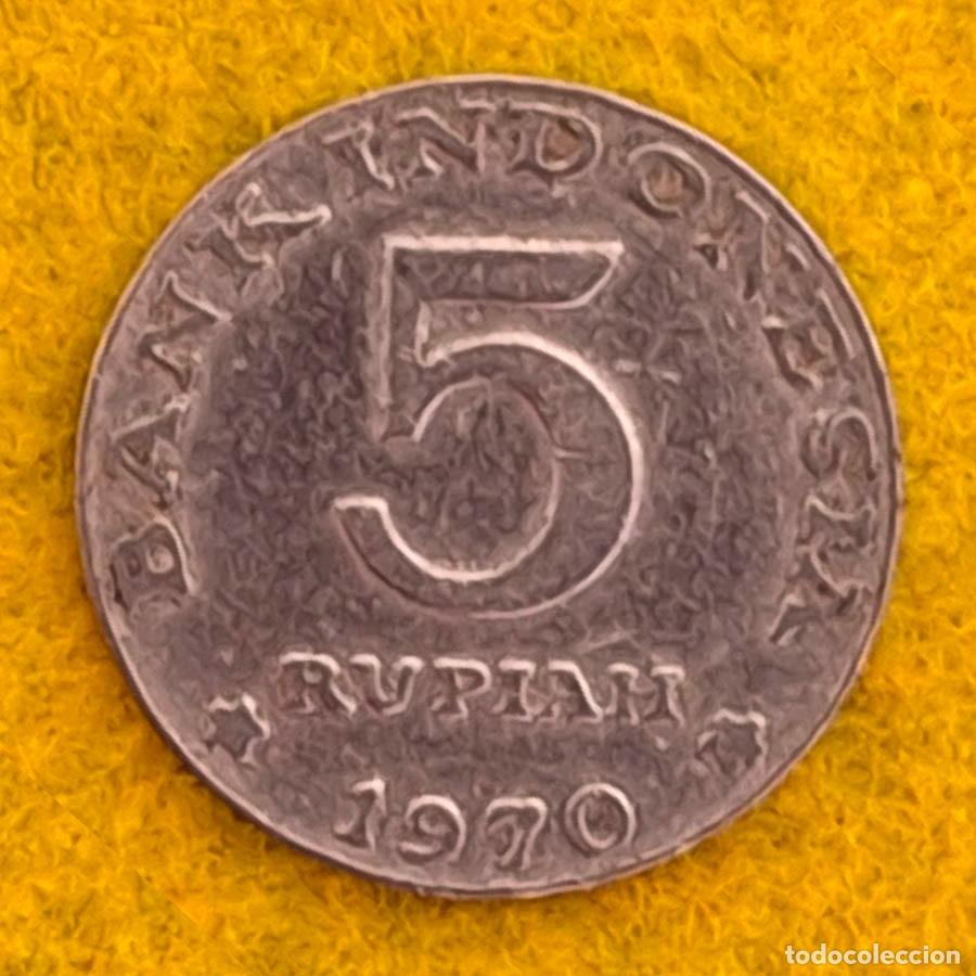 Monedas antiguas de Asia: 5 rupias de Indonesia de 1970