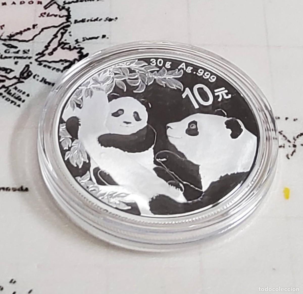 Monedas antiguas de Asia: 10 YUAN de PLATA del a&ntilde;o 2021.PANDA DE PLATA PURA DE LEY 9999.PROOF