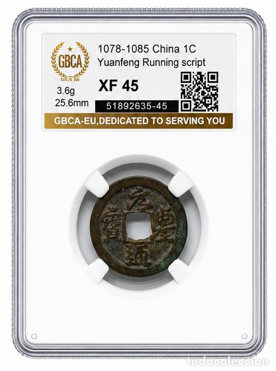 Monedas antiguas de Asia: *** MUY BONITO 1 CASH YUANFENG. (1078-1085) DINAST&Iacute;A SONG DEL NORTE, CHINA. CERTIFICADA XF45 ***