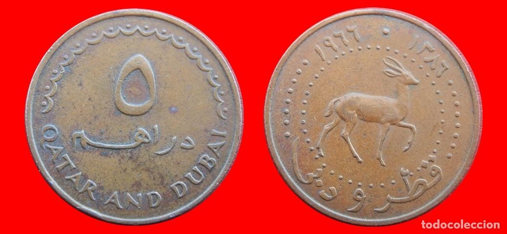 Monedas antiguas de Asia: 5 DIRHAMS 1966 QATAR & DUBAI-150353
